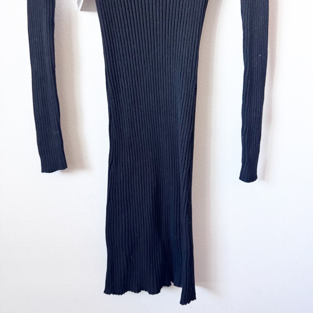 DASH Black Ribbed Knit Dress - Picture 3 of 11